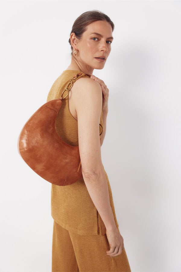 Cortefiel Stockings moon shoulder bag Orange