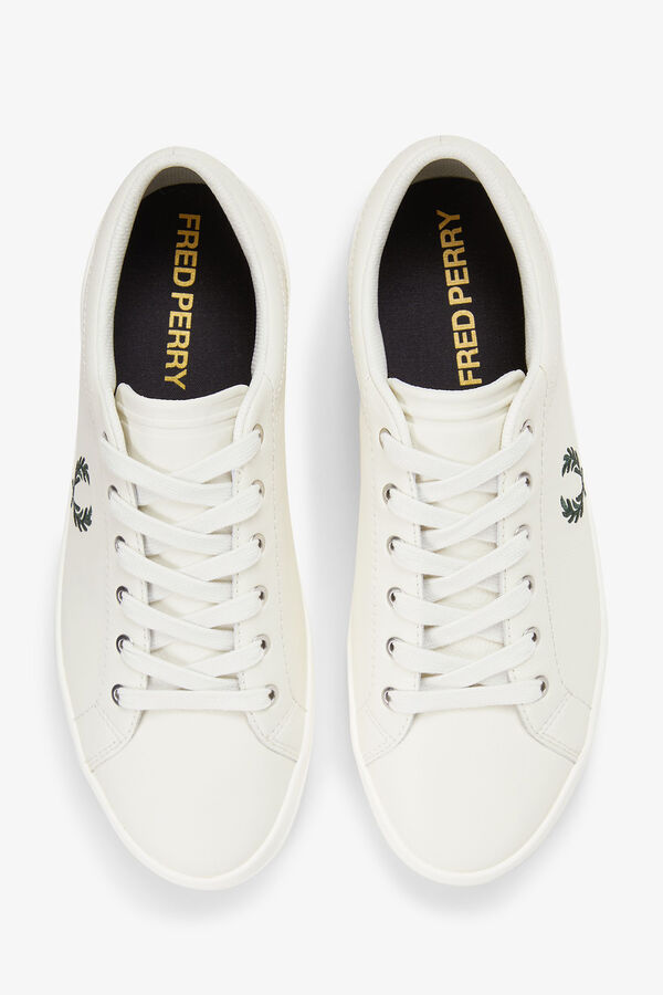 Fred Perry T&ecirc;nis de pele b&aacute;sico Branco