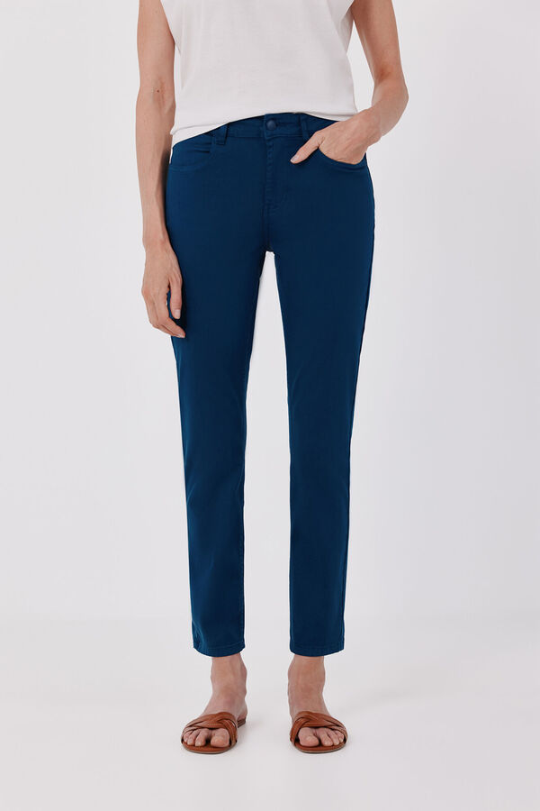 Cortefiel Jeans skinny crop color Azul