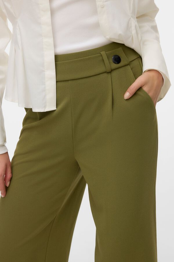 Vero Moda Cal&ccedil;as compridas com bot&otilde;es Verde