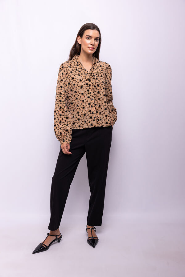 Object Blusa de tecido texturizado Castanho