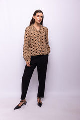 Object Blusa de tecido texturizado Castanho