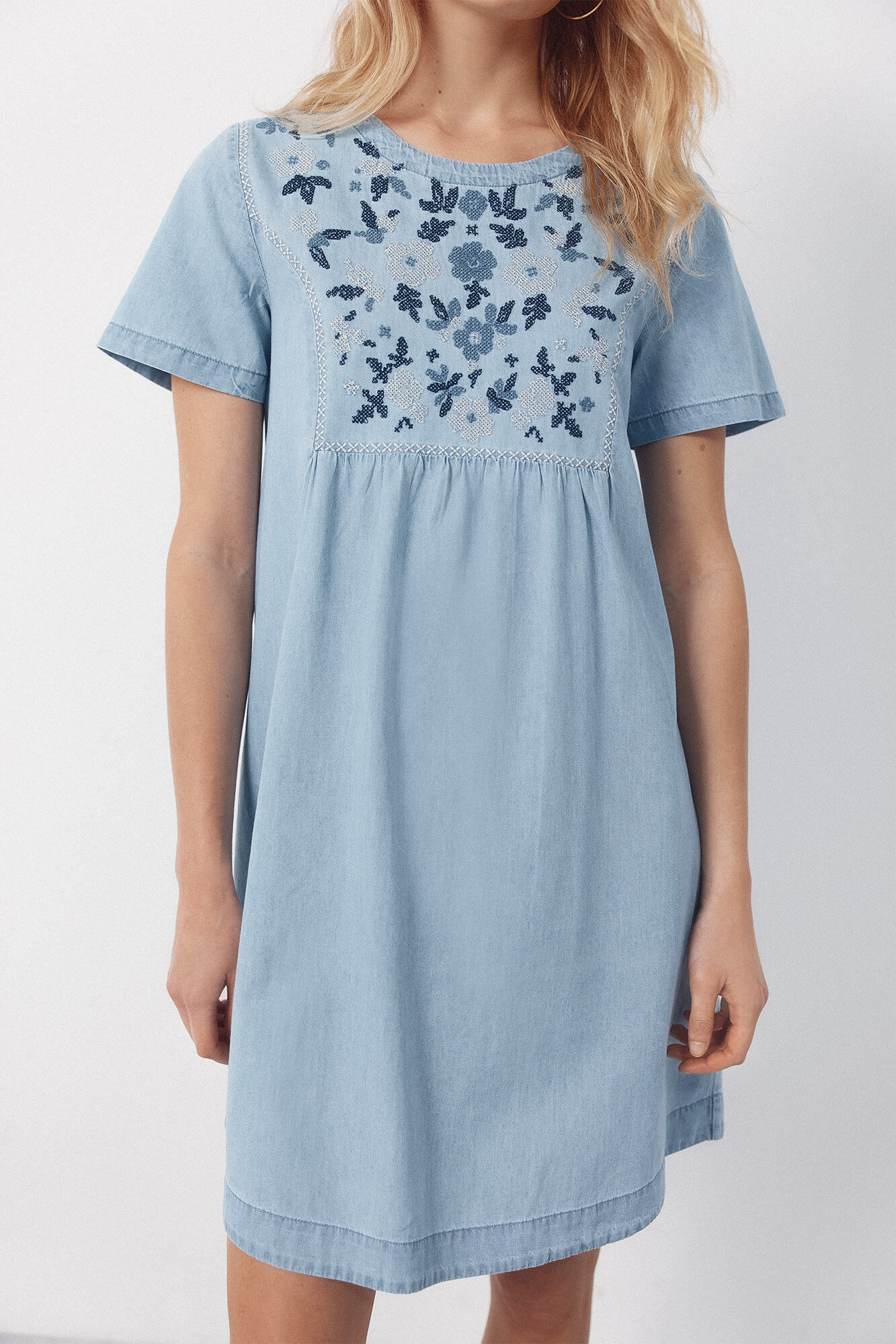 Cortefiel Embroidered dress