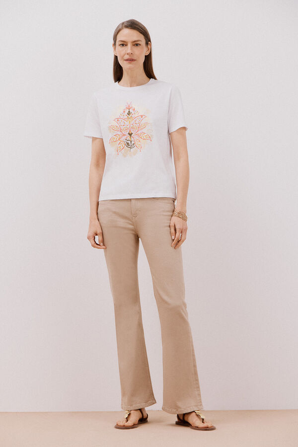 Cortefiel Printed t-shirt White