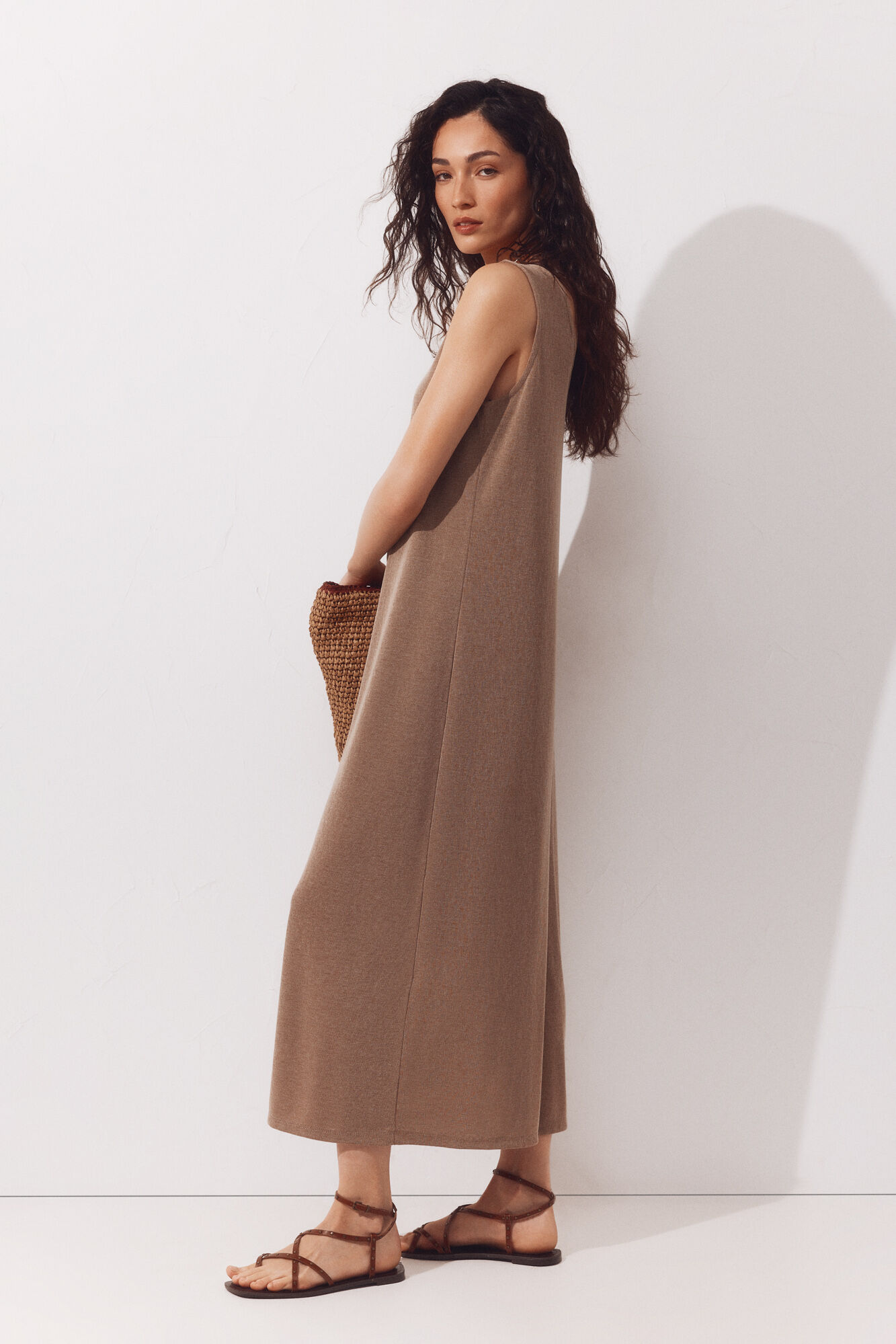 Cortefiel Strappy jersey-knit dress