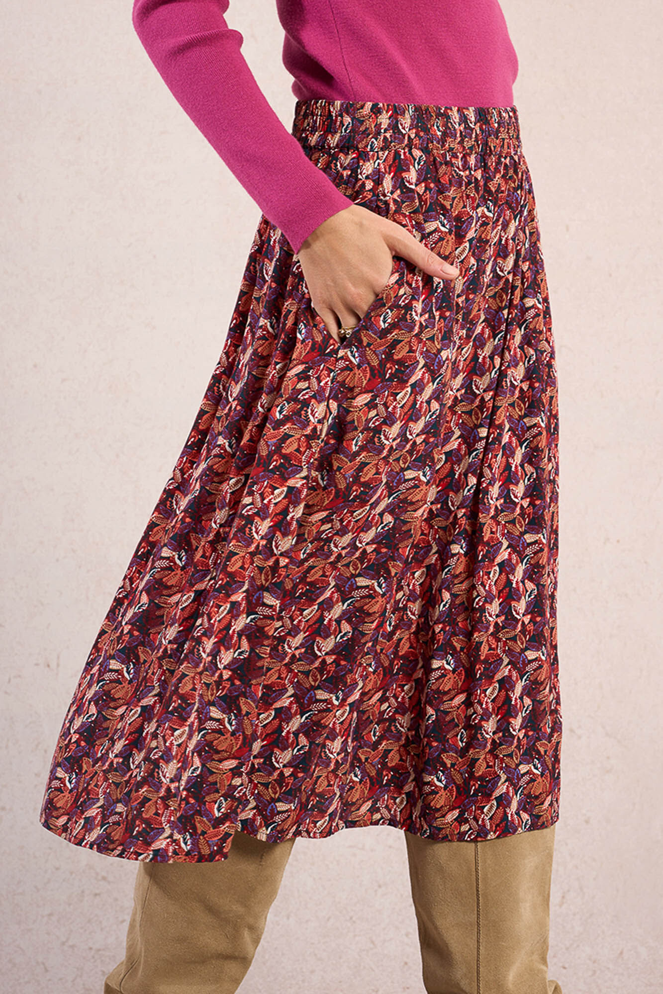 Molly Bracken Falda midi con estampado