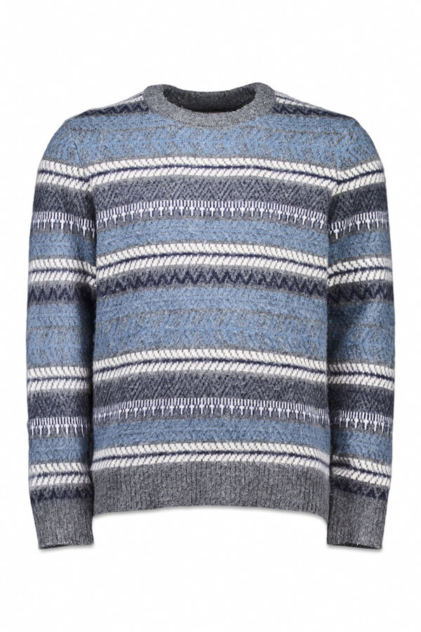 OOTO Jersey navideño cuello caja Estampado gris