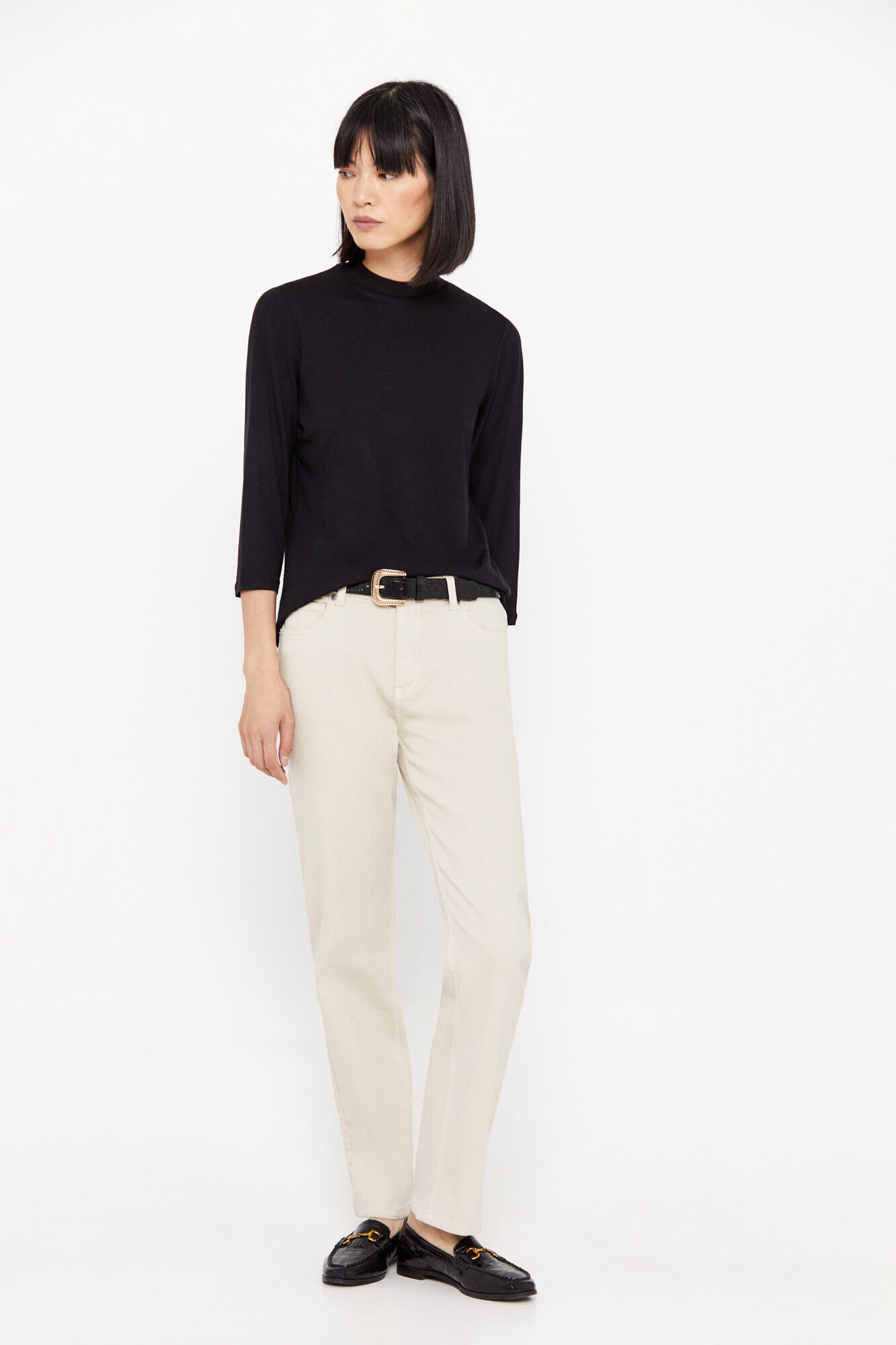 Mock turtleneck t shirt women's on sale