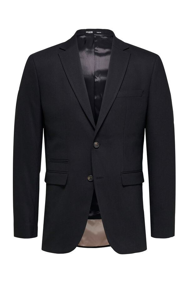 Selected Blazer Slim Fit com lã Preto