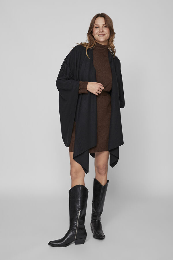 Vila Poncho franjas Preto