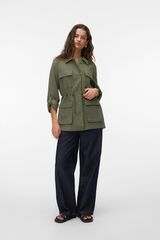 Vero Moda Parka with adjustable sleeves and shirt collar Green