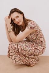 Cortefiel Contrast V neckline dress Multicolour