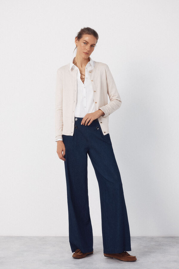 Cortefiel Jersey-knit basic jacket Nude