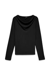 Vero Moda Top com gola desca&iacute;da Preto