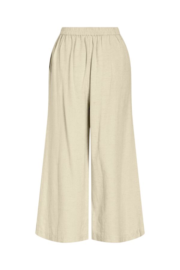 Vila Pantal&oacute;n de mujer culotte de lino Beige