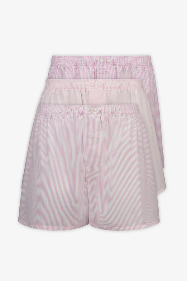 Cortefiel 3-pack woven boxers Pink