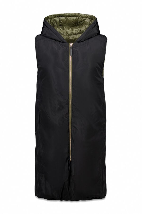 Cortefiel Long reversible gilet Kaki