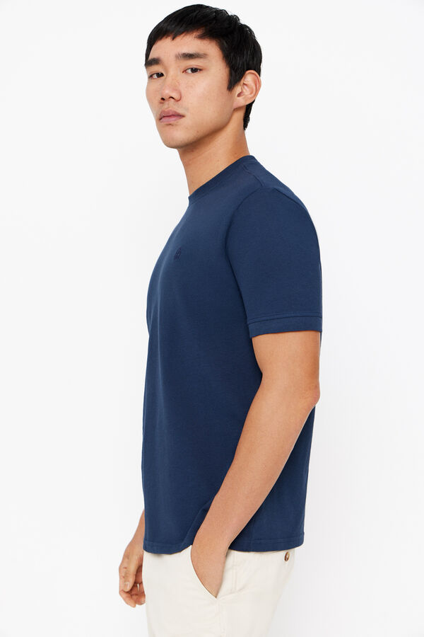 Cortefiel Camiseta básica piqué Azul oscuro