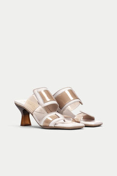 Cortefiel Nicola sandal with translucent heel  White