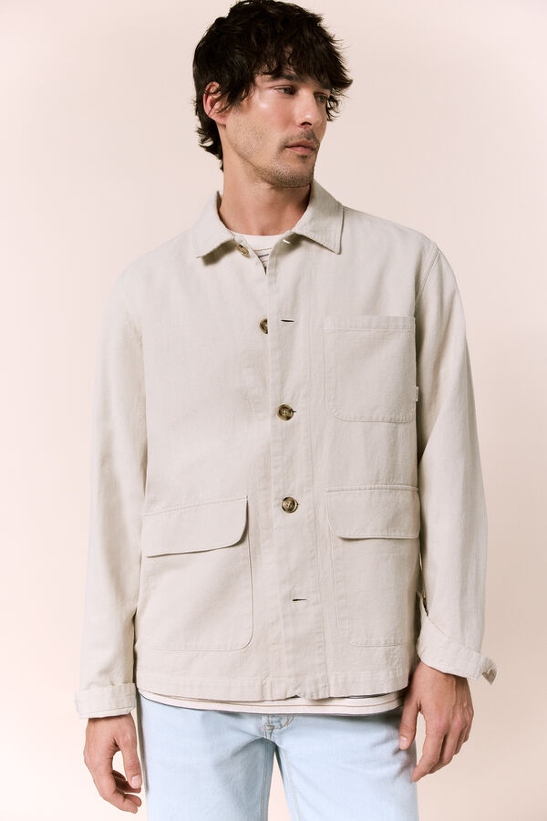 OOTO Cotton linen overshirt Beige