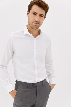 Cortefiel Slim fit textured dress shirt White