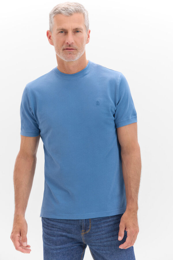Cortefiel Camiseta básica piqué Blue