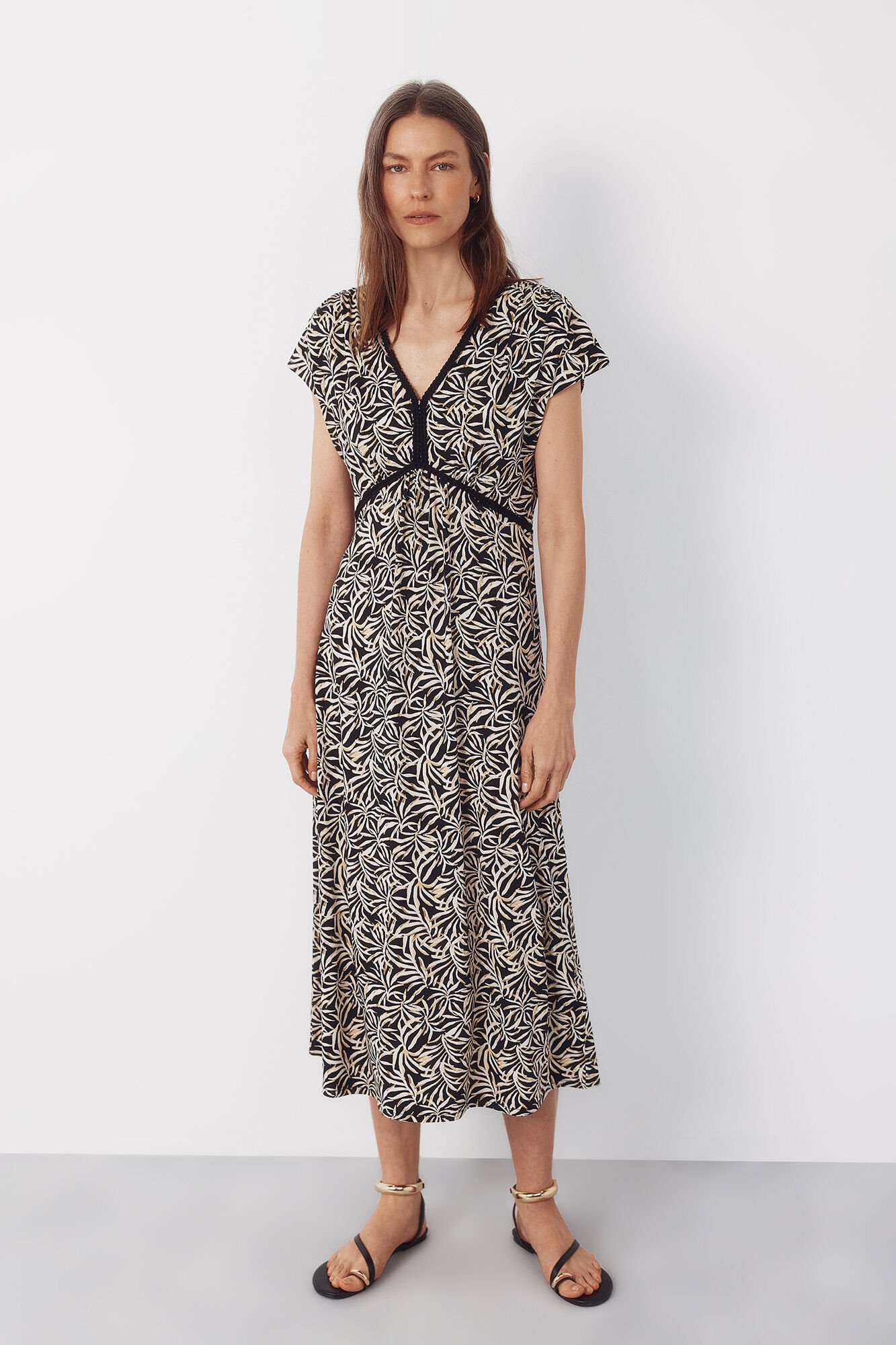Cortefiel Braided print dress