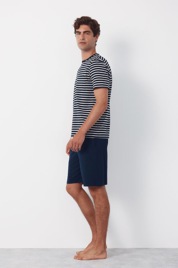 Cortefiel Jersey-knit pyjamas set Navy
