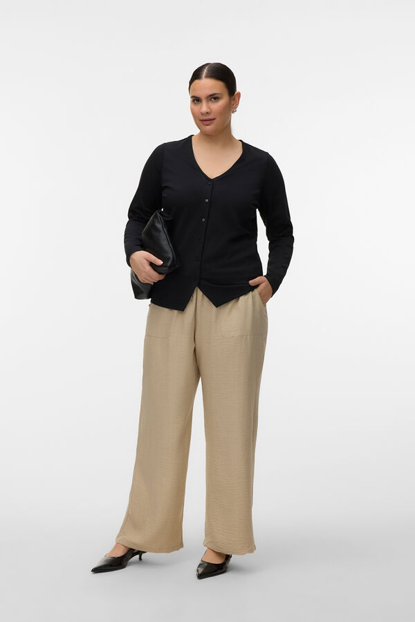 Vero Moda Curve Cal&ccedil;as compridas tamanho grande Tostado