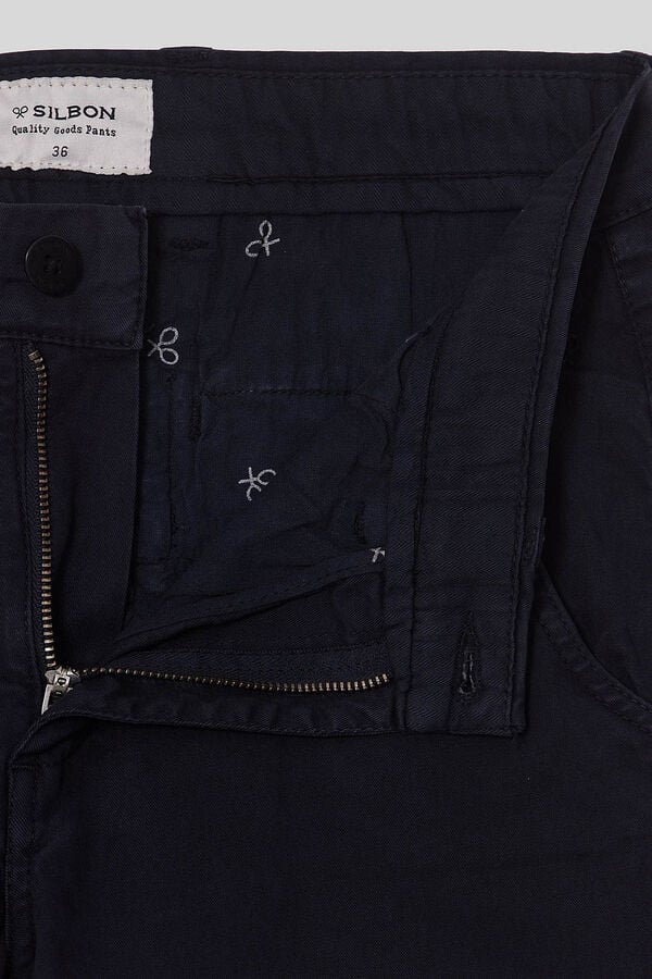Silbon Casual navy blue chinos Navy