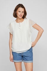 Vila Blusa manga curta plumetti Branco