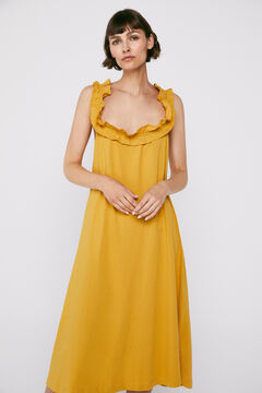 Cortefiel Jersey-knit dress Yellow