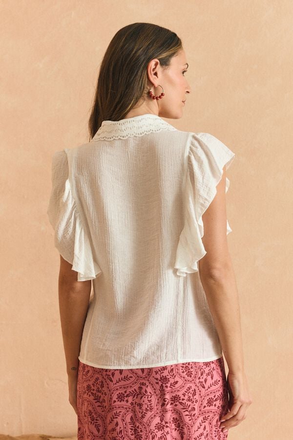 Pol&iacute;n Et Moi Blusa gola Beti Branco
