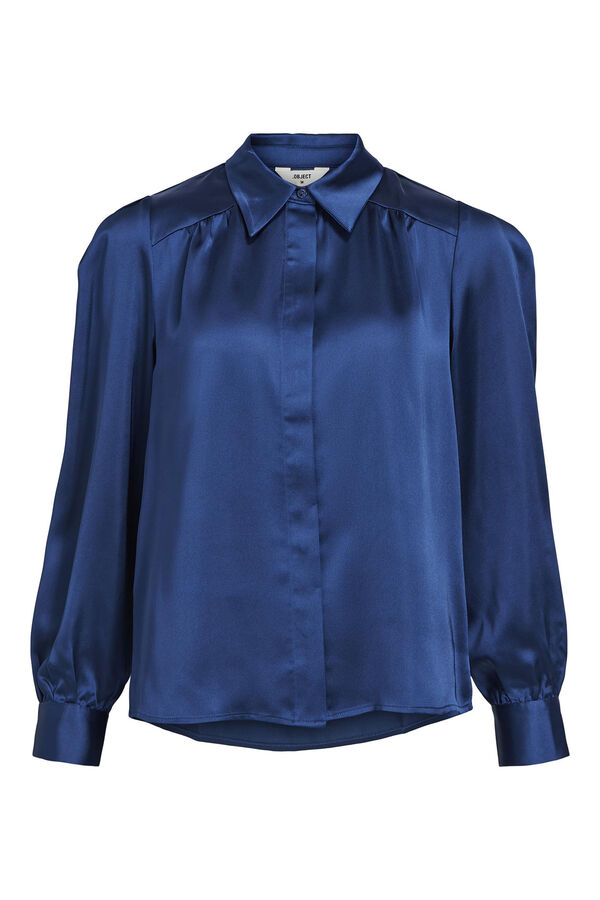Cortefiel Camisa cetim Azul