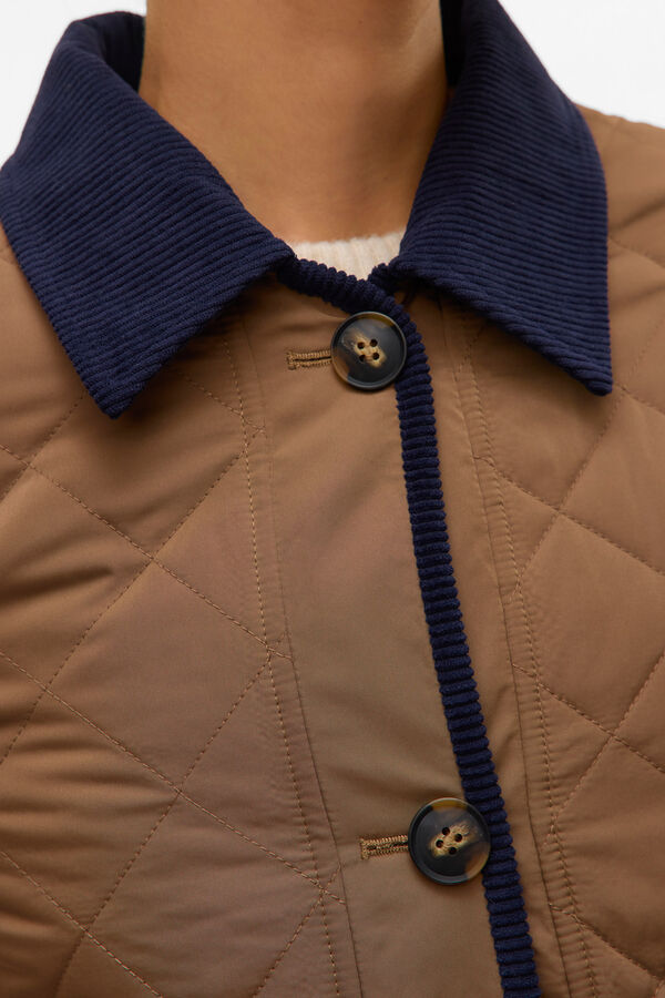 Vero Moda Casaco curta acolchoada com contraste Castanho