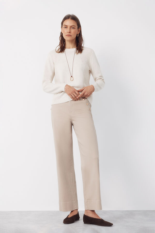 Cortefiel Combined knit jumper Beige