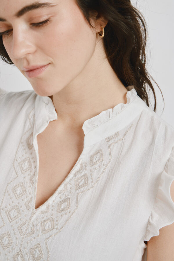 Vero Moda Vestido curto de algod&atilde;o Branco