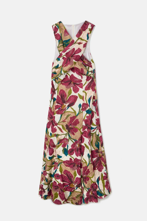 Silbon Vestido floral com halter e coleção de eventos Multicolorido