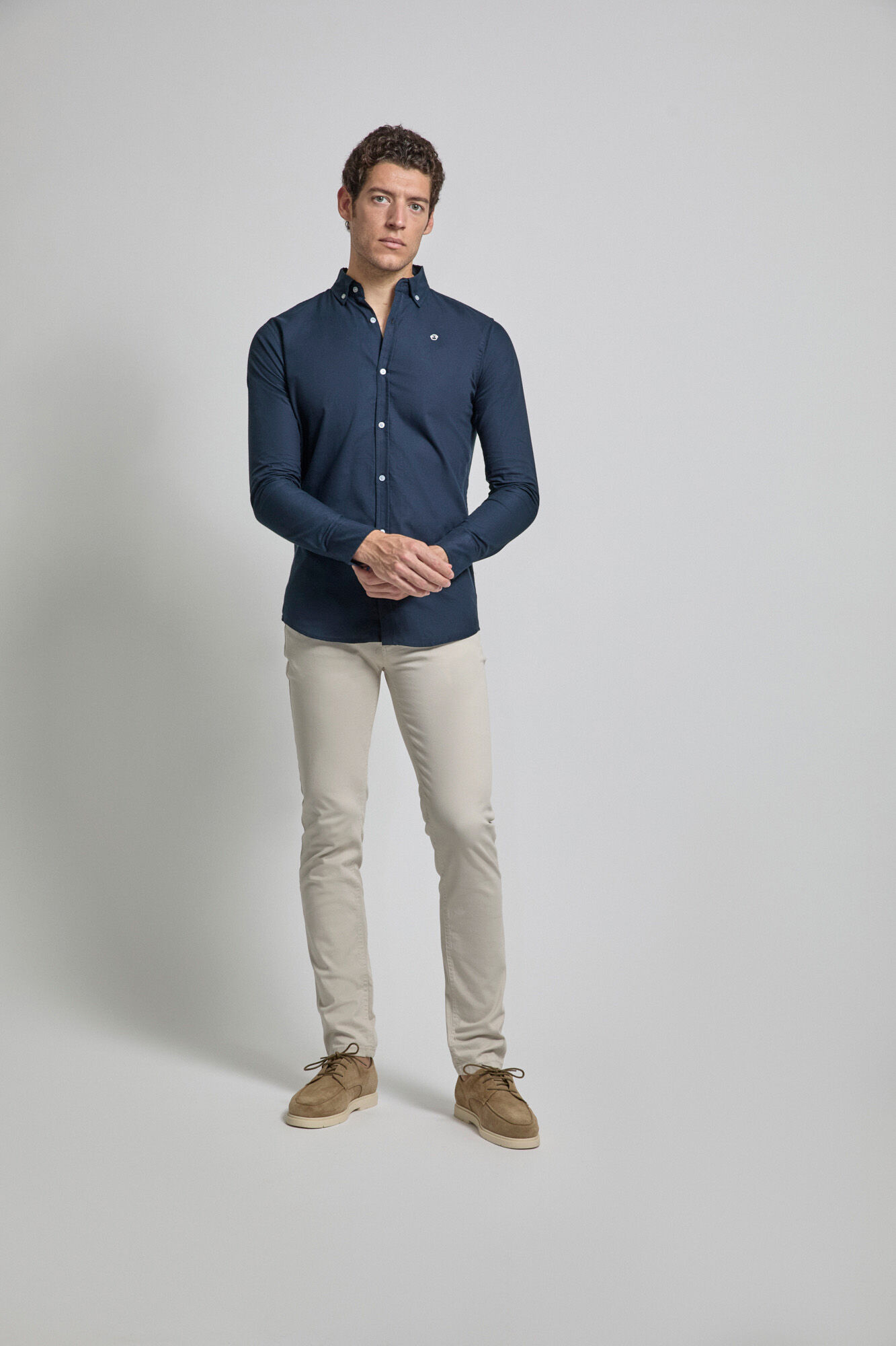 Street Monkey Camisa Oxford com log&oacute;tipo