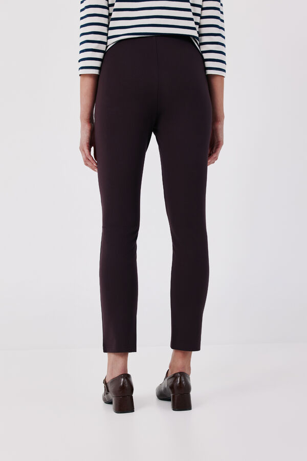 Cortefiel Legging with snaps Dark brown