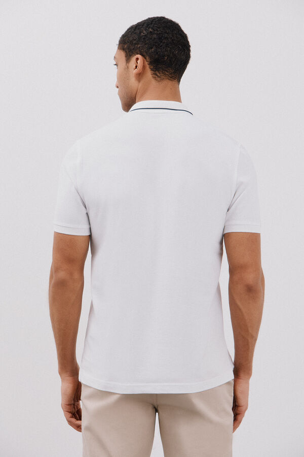 Cortefiel Polo with tips White
