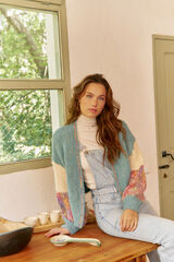 Jaase Casaco de malha de malha Azul