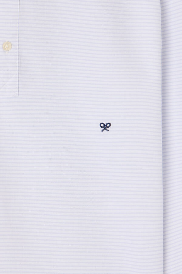 Silbon Oxford sport t-shirt with horizontal striped Grey