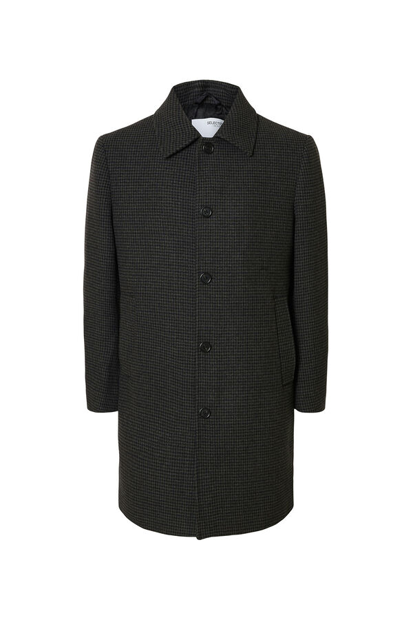 Selected Sobretudo longo de lã Cinzento