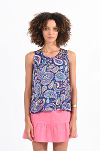 Cortefiel Women's sleeveless top with printed motif Multicolour
