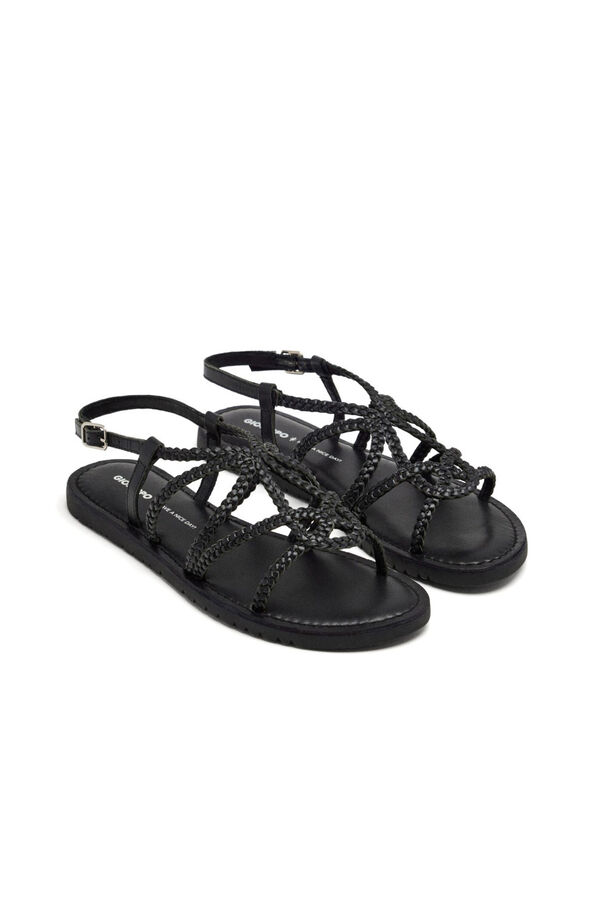 Gioseppo Leather braided sandals orland Black