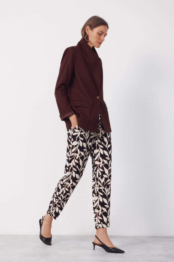 Cortefiel Flowy textured trousers Multicolour