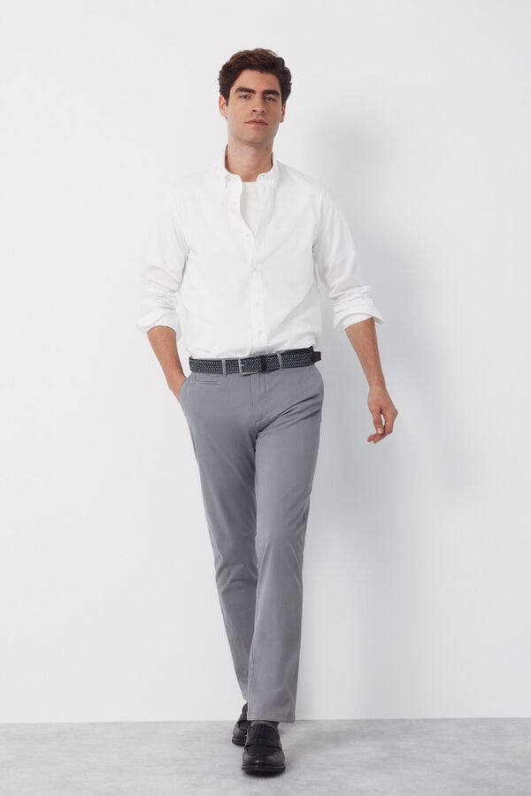 Cortefiel Slim fit chinos Grey