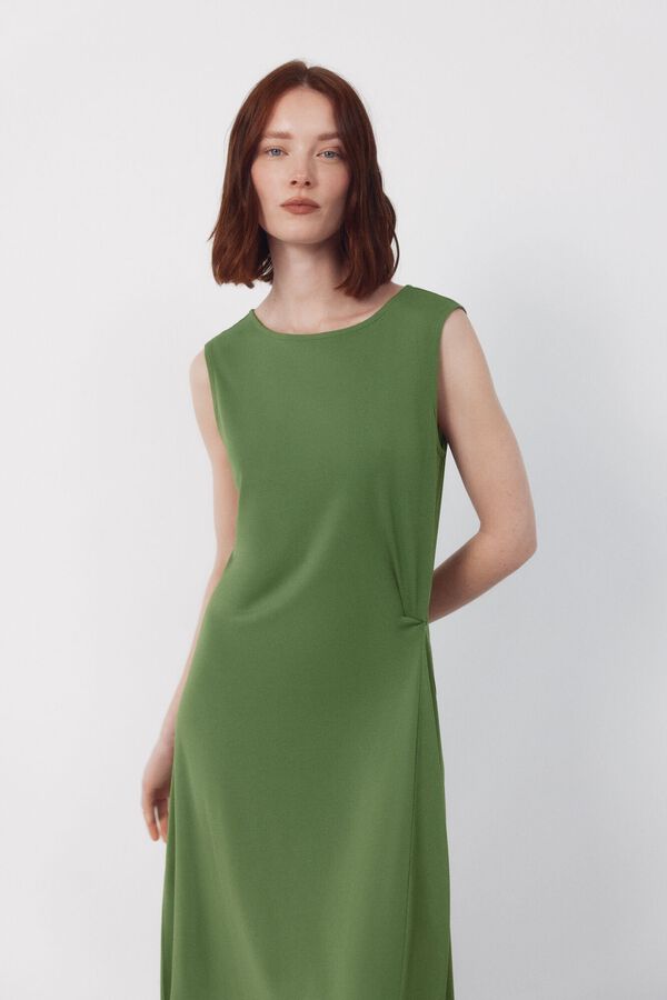 Cortefiel Side knot dress Green
