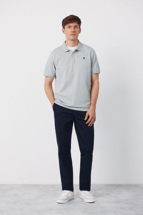 Cortefiel Piqu&eacute; basic polo shirt Blue